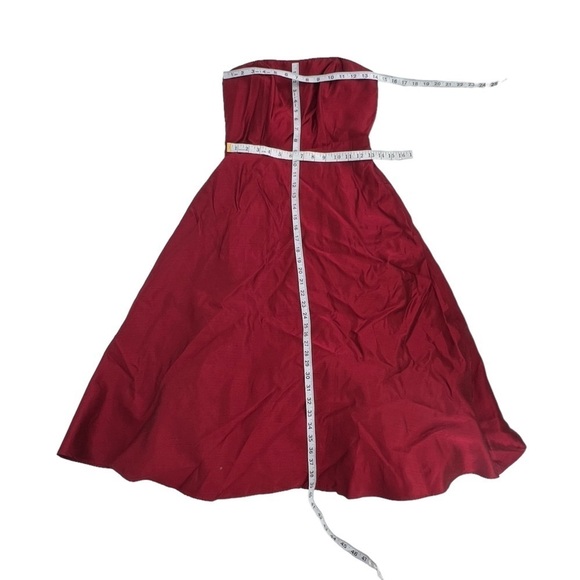 Be Smart Red Strapless Tulle Lined Swing Dress Size 5/6 Women’s - Picture 4 of 6